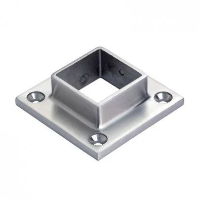 Départ mural carré en inox 316 brossé pour tube carré 30 x 30 mm