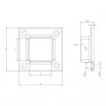 Départ mural carré en inox 316 brossé pour tube carré 30 x 30 mm 1