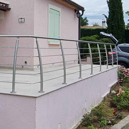 Garde corps Design Pont de Bateau en Inox, en kit, 5 barres à la française