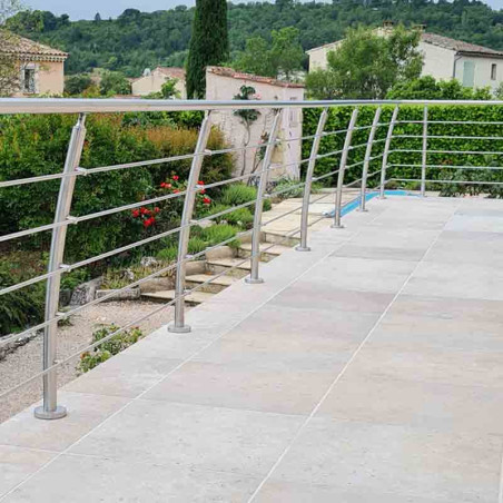 Garde corps de Terrasse à 5 barres Design Pont de Bateau en Inox en kit à la française