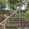 Rampe d'escalier exterieur sur poteaux, en kit, en inox brossé 21