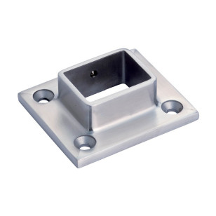 Départ mural en inox 304 brossé pour tube rectangulaire 50 x 30 mm