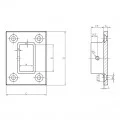 Départ mural en inox 304 brossé pour tube rectangulaire 50 x 30 mm 1