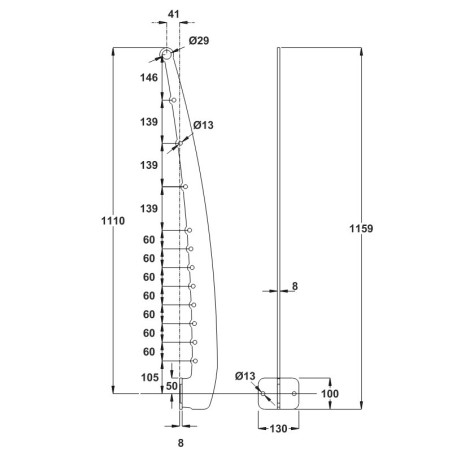 Garde corps acier à l'anglaise terrasse ou balcon acier design en kit avec 11 lisses et main courante