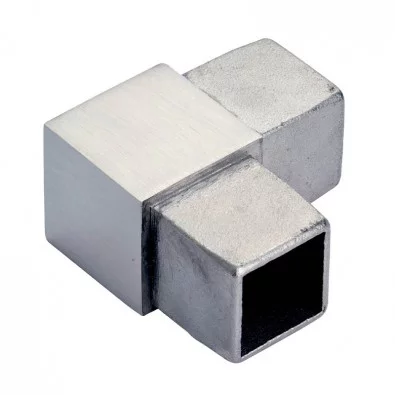 Coude à 90 degrés mâle-mâle en inox 316 brossé tube carré 30 x 30 mm