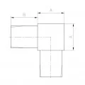 Coude à 90 degrés mâle-mâle en inox 316 brossé tube carré 40 x 40 mm 1