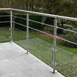 Garde corps inox en kit à verre et barres à la française : rampe escalier, terrasse, balcon ou mezzanine