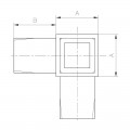 Raccord à 90 degrés  3 départs en inox 316 brossé section 40 x 40 mm 1