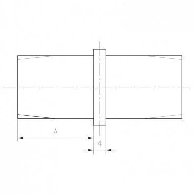 Raccord droit mâle-mâle inox 316 brossé tube carré 25 x 25 mm Raccord droit mâle-mâle inox 316 brossé tube carré 25 x 25 mm