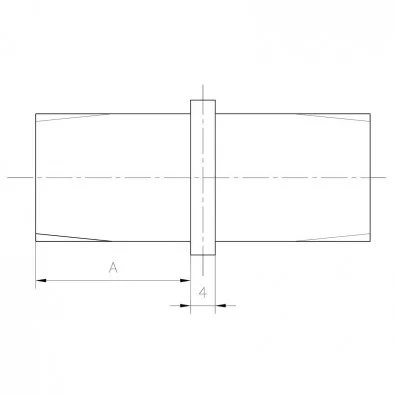 Raccord droit mâle-mâle inox 316 brossé tube carré 30 x 30 mm Raccord droit mâle-mâle inox 316 brossé tube carré 30 x 30 mm