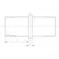 Raccord droit mâle-mâle inox 316 brossé tube carré 30 x 30 mm 1