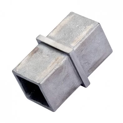 Raccord droit mâle-mâle inox 316 brossé tube carré 40 x 40 mm