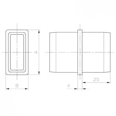 Raccord droit mâle-mâle inox 316 brossé tube rectangulaire 40/20 mm Raccord droit mâle-mâle inox 316 brossé tube rectangulaire 40/20 mm
