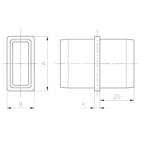 Raccord droit mâle-mâle inox 316 brossé tube rectangulaire 40/20 mm