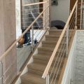 Rambarde escalier sur limon bois, 4 barres, en inox, en kit 2