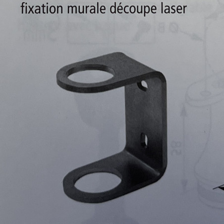 Platine de fixation garde corps latérale ronde de poteau inox à souder