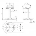 Support de main courante ø42,4mm sur muret en inox 304 brossé 1