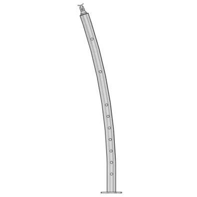 Poteau de Départ Gauche design Pont de Bateau de garde corps inox 304 brossé 9 barres française