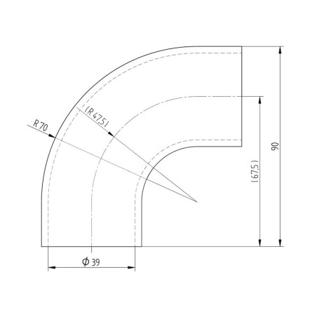 Coude à 90° en inox brossé pour main courante bois angle droit arrondi