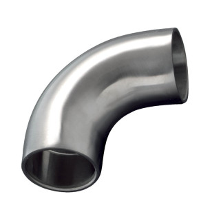 Coude à 90° en inox poli miroir pour main courante bois angle arrondi