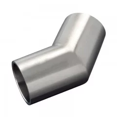 Coude à 45° en inox brossé pour main courante bois angle droit