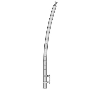 Poteau de Milieu Design Pont de Bateau de garde corps inox 304 brossé 10 barres anglaise