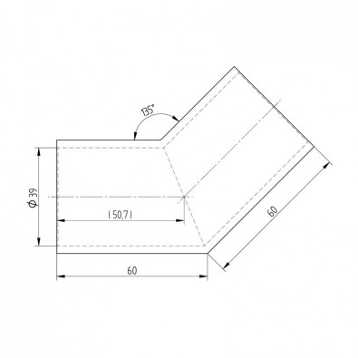 Coude à 45° en inox brossé pour main courante bois angle droit Coude à 45° en inox brossé pour main courante bois angle droit