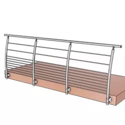 Garde corps Design Pont de Bateau en Inox, en kit, 10 barres à l\'anglaise