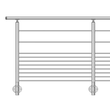 Garde corps Design Pont de Bateau en Inox, en kit, 10 barres à l'anglaise