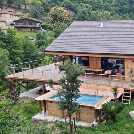 Garde corps de terrasse à 6 câbles en inox en kit à la française