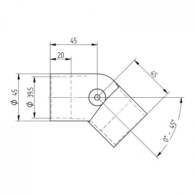 Coude orientable en inox brossé de 0 à 45° pour main courante bois Coude orientable en inox brossé de 0 à 45° pour main courante bois