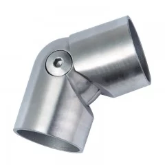 Coude orientable en inox brossé de 45 à 90° pour main courante bois