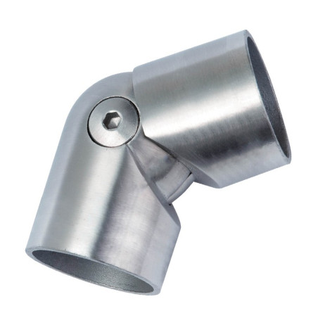 Coude orientable inox poli miroir de 45 à 90° pour main courante bois