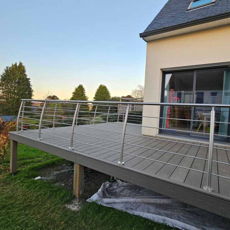 Rambarde Design Pont de Bateau en Inox, en kit, 5 barres à la française