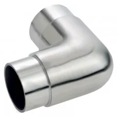 Coude à 90° mâle-mâle en inox 304 brossé 33,7 mm angle droit arrondi