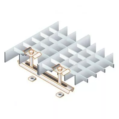 Attache double pour lier bord à bord 2 caillebotis maille 30/10