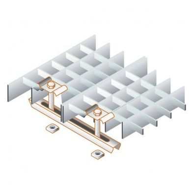 Attache double pour lier bord à bord 2 caillebotis maille 19/19 ou 20/20