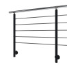 Poteau inox laqué (COULEUR AU CHOIX) de garde corps inox 316 5 barres à l'anglaise 6