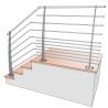 Barrière terrasse ou balcon acier design en kit avec 10 lisses et main courante 3