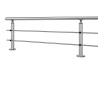 Poteau de garde corps muret 2 lisses à la française - inox 316 7