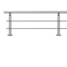 Poteau de garde corps muret 2 lisses à la française - inox 316 8