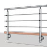 Poteau de garde corps muret 3 lisses à l'anglaise - inox 316 2