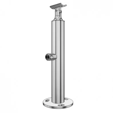 Poteau de milieu garde corps muret 1 câble à la française - inox 316