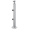 Poteau de milieu garde corps muret 2 câbles à la française - inox 316 0