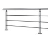 Poteau de milieu garde corps muret 3 câbles à la française - inox 304 4