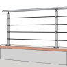 Poteau de milieu garde corps muret 4 câbles à la française - inox 316 2
