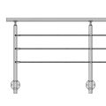 Poteau de garde corps muret 3 lisses à l'anglaise - inox 304 6