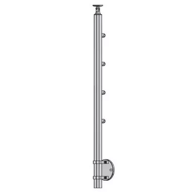 Poteau de milieu garde corps muret 4 câbles à l'anglaise - inox 316
