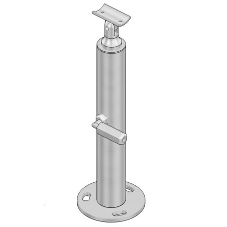 Poteau de départ garde corps muret 1 câble à la française avec tendeur - inox 316