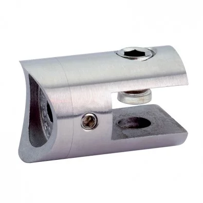 Pince cylindrique à verre pour support plat en inox 304 brossé